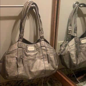 Valentino by Serendipty metallic silver handbag